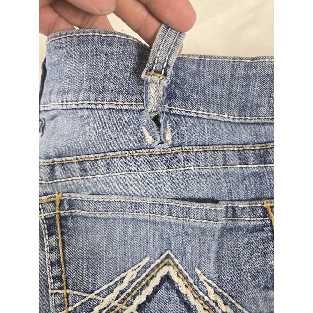 Ariat REAL Jeans Womens 33L Blue Mid Rise Bootcut Embroidered Denim Western - Picture 2 of 14